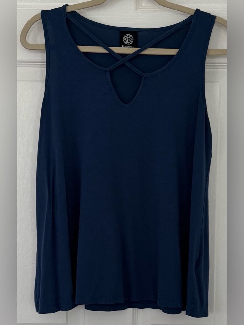 Bobeau Crisscross Keyhole Tank Top